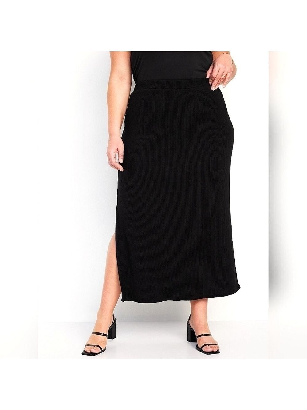 3X • Old Navy • High-Waisted Rib-Knit Maxi Skirt